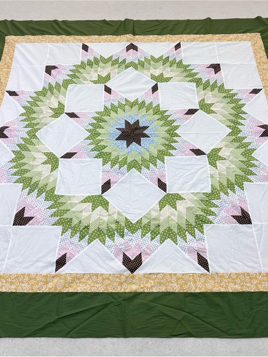 Other - Handmade Spiral Texas Lone Star 100%Cotton Queen size Patchwork Quilt Top/Topper